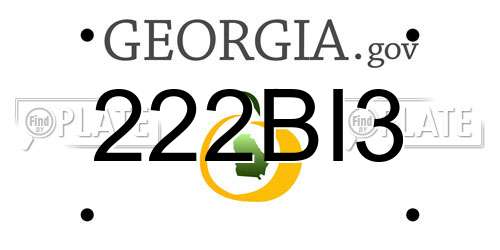 222BI3 Georgia License Plate
