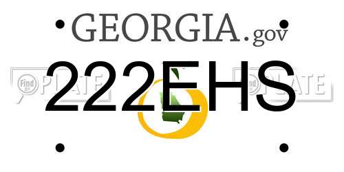 222EHS Georgia License Plate
