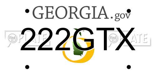 222GTX Georgia License Plate
