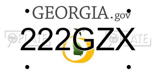 222GZX Georgia License Plate