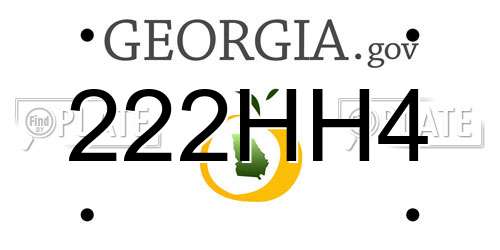 222HH4 Georgia License Plate