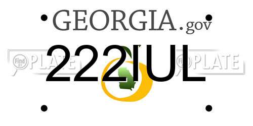 222IUL Georgia License Plate