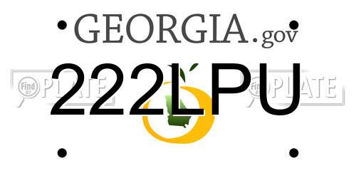 222LPU Georgia License Plate
