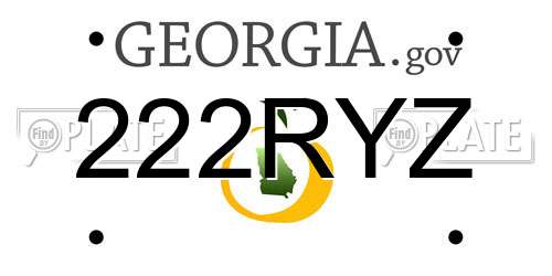 222RYZ Georgia License Plate
