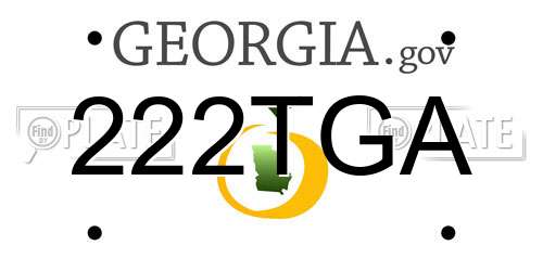 222TGA Georgia License Plate