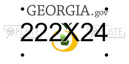222X24 Georgia License Plate