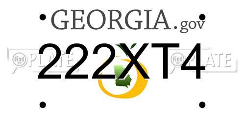 222XT4 Georgia License Plate