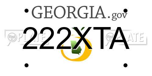 222XTA Georgia License Plate
