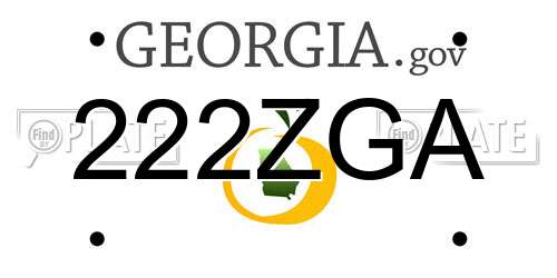 222ZGA Georgia License Plate