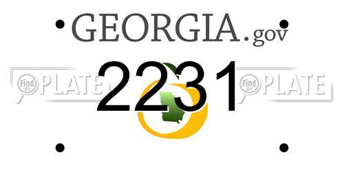 2231 Georgia License Plate