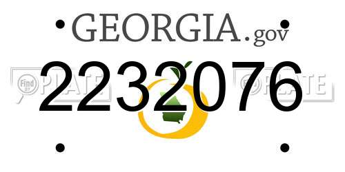 2232076 Georgia License Plate