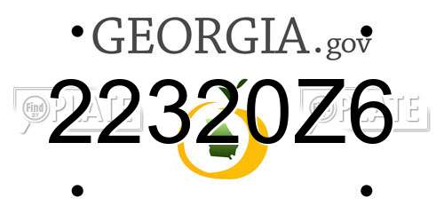 22320Z6 Georgia License Plate