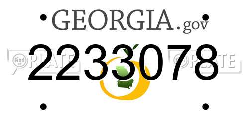 2233078 Georgia License Plate