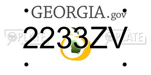 2233ZV Georgia License Plate