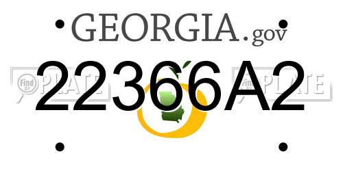 22366A2 Georgia License Plate