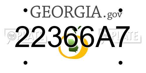 22366A7 Georgia License Plate