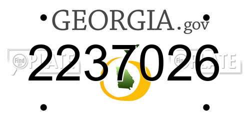 2237026 Georgia License Plate
