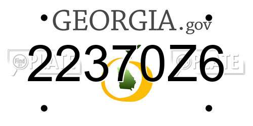 22370Z6 Georgia License Plate