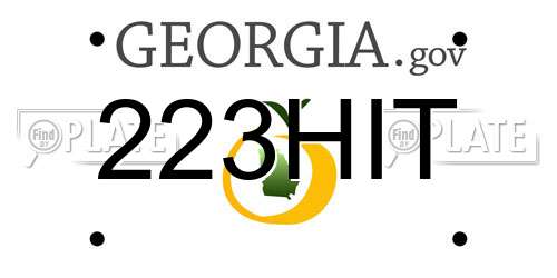 223HIT Georgia License Plate