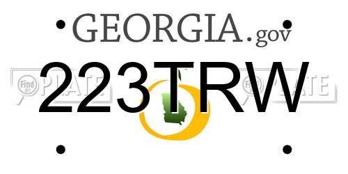 223TRW Georgia License Plate