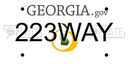 223WAY Georgia License Plate
