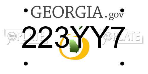 223YY7 Georgia License Plate
