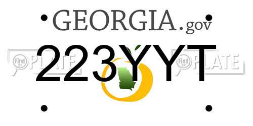 223YYT Georgia License Plate