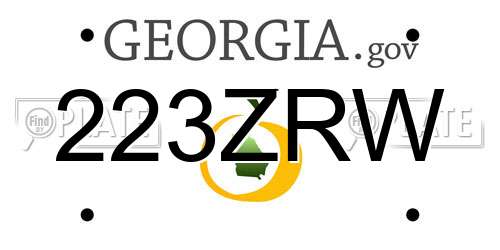 223ZRW Georgia License Plate
