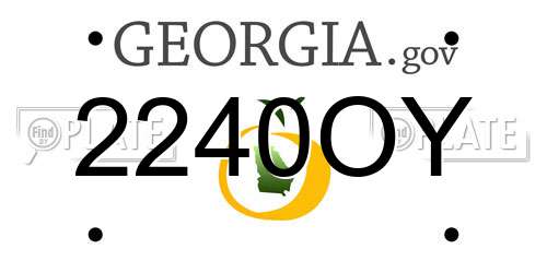 2240OY Georgia License Plate