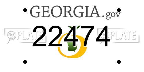 22474 Georgia License Plate