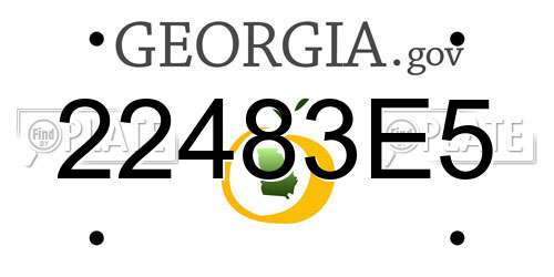 22483E5 Georgia License Plate