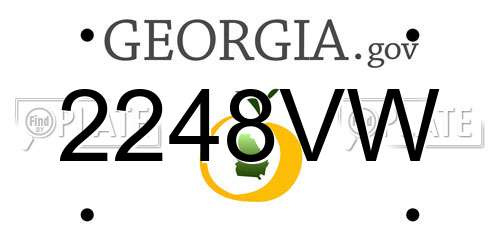 2248VW Georgia License Plate