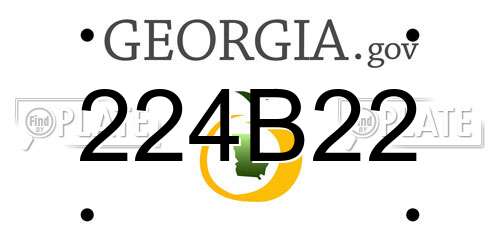 224B22 Georgia License Plate