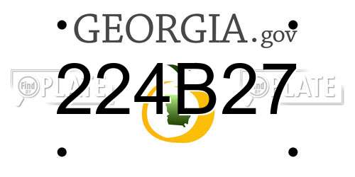 224B27 Georgia License Plate
