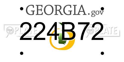 224B72 Georgia License Plate