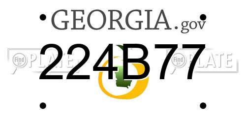 224B77 Georgia License Plate