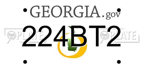 224BT2 Georgia License Plate