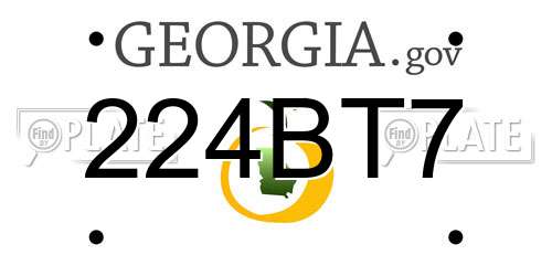 224BT7 Georgia License Plate