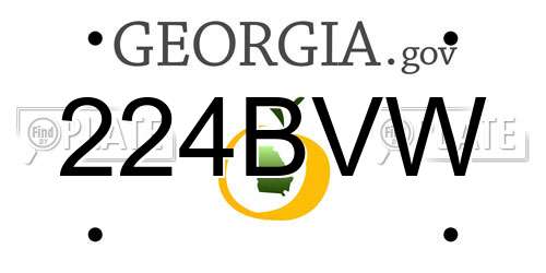 224BVW Georgia License Plate