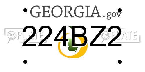 224BZ2 Georgia License Plate