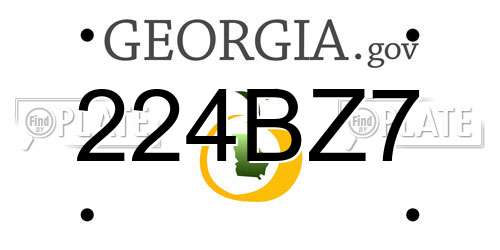 224BZ7 Georgia License Plate