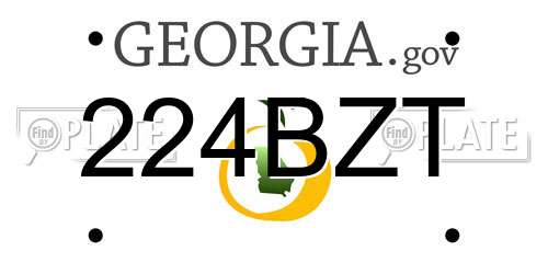 224BZT Georgia License Plate