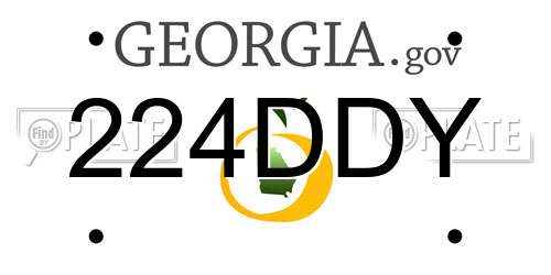 224DDY Georgia License Plate