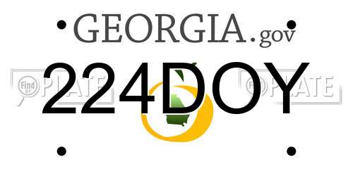 224DOY Georgia License Plate