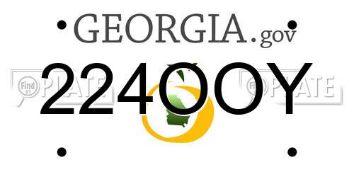 224OOY Georgia License Plate