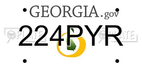 224PYR Georgia License Plate