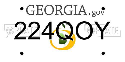 224QOY Georgia License Plate