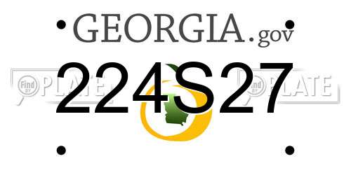 224S27 Georgia License Plate