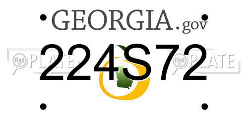 224S72 Georgia License Plate