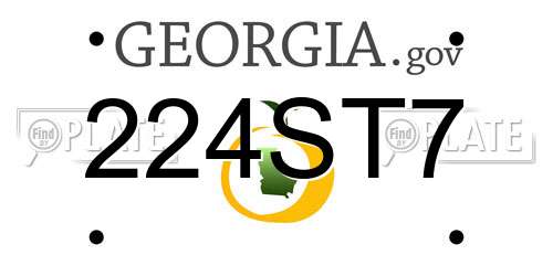 224ST7 Georgia License Plate